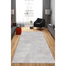 Gri Kendinden Desenli Kaymaz Tabanlı Dekoratif Halı Ar1438n11