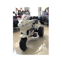 Aliş Toys Goway 12 Volt Turbo & Müzik Çalarlı Elden Gazlı Dev Motor 3-9 Yaş Beyaz