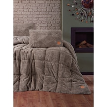 Cotton Box Tek Kişilik Peluş Yorgan Seti Bej 155x215 Cm