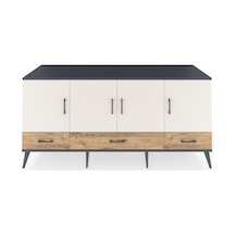 Kronos Konsol 6 Raflı 3 Çekmeceli 4 Kapaklı 176x59x83 Antrasit-aytaşı/çam Aytaşı/çam