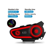 A30 Motosiklet Kask Kulaklık Intercom Işıklı 2 Eşleşme Özellikli