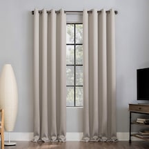 Nordic 2'li Paket Theater Grade Extreme%100 Karartma Halkalı Perde Panel Çifti, 132 Cm X 213 Cm, Taş