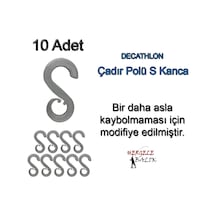 S Kanca, Çadır Direği (çubuğu, pol) Kancası, Decathlon Uyumlu Siyah