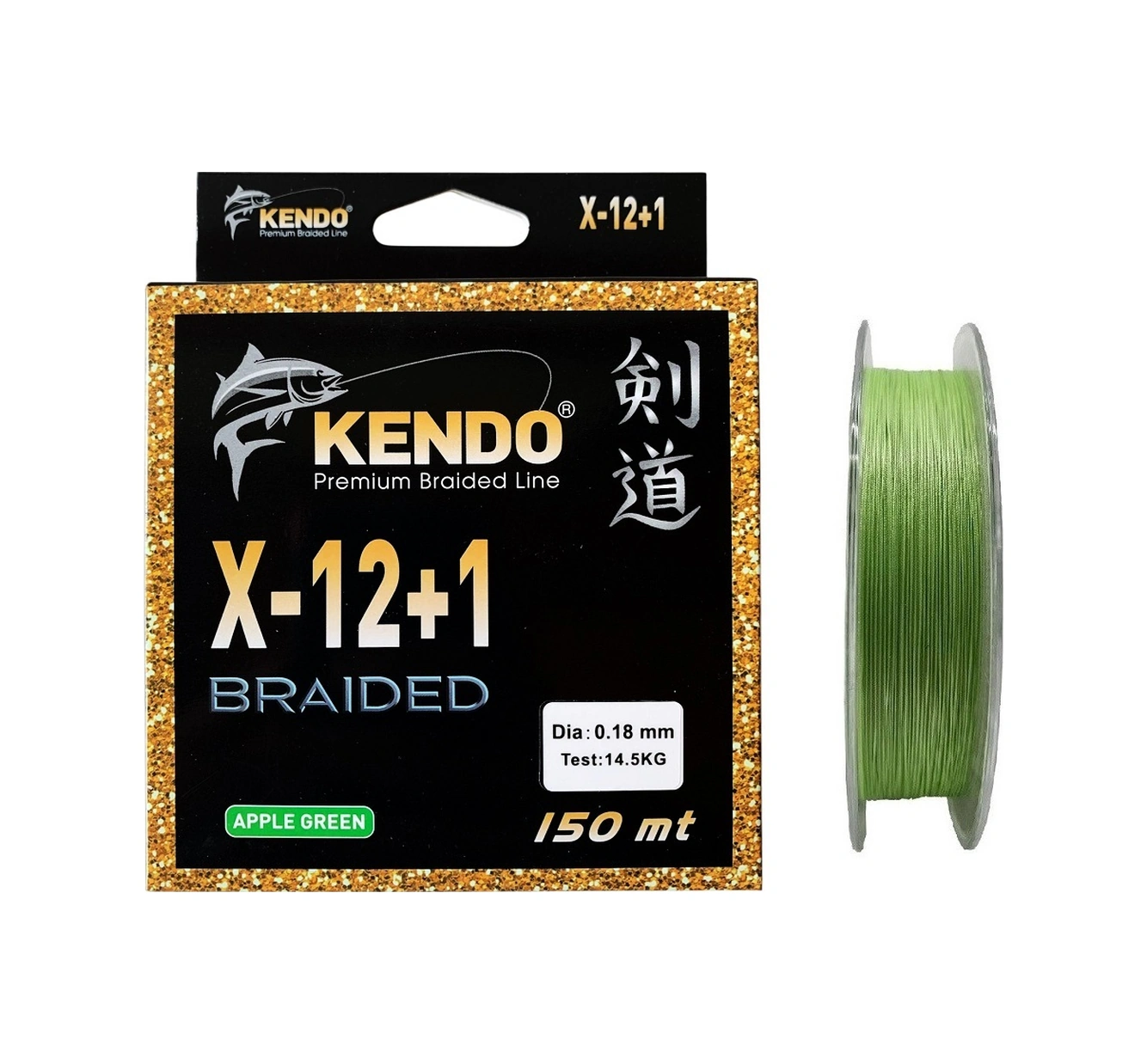 Kendo X-12+1 Braided 150mt 0.18mm Apple Green Örgü İp Misina