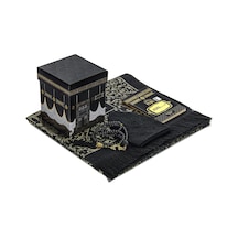 Kabe Desenli Özel Kutusunda Seccadeli Hediyelik Mevlüt Seti Siyah