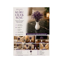 3'lü Mini Vazo Kuru Şoklanmış Çiçek Seti Dekoratif Masa Üstü Ve Ev Süsü Mor