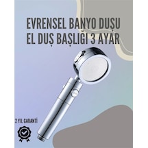 Paslanmaz Çelik Çok Fonksiyonlu El Duş Başlığı 3 Modlu Püskürtme Seçeneği Çok Renkli