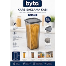 1,9 L Kare Erzak Saklama Kabı Bpa Free Kapaklı Gıda Saklama Kabı Makarna, Bakliyat Ve Kuru Gıda İçin Uygun Şeffaf