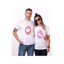 Tshirthane Parmak Izi Kalp Sevgili Kombinleri Tshirt Kombini Beyaz