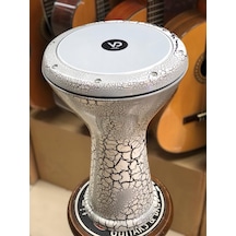 3040 Döküm Beyaz Çatlak Boyalı Darbuka/çömlek