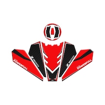 Kawasaki Z500 2025 Uyumlu Tank Pad Set 002 Kırmızı Siyah