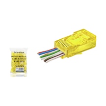 Büro Ev Ofis Network Bağlantısı İçin 100adet Sarı Ez Rj 45 Cat6 Konnektör