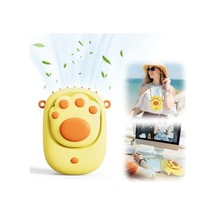 Portatif Boyun Fanı, El Fanı Usb, 3 Hızlı Şarj Edilebilir Giyilebilir Kolye Fanı, Masa Mini Fan, Kişisel Fan 3653 Sarı