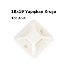 100 Adet 19X19 Yapışkan Kroşe(Kablo Bağı Tutucu)