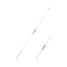 Gümüş Rose Zirkon Taşlı Pırıltı Bileklik
