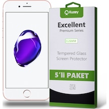 Apple Uyumlu   iPhone 7 ile Temperli Ekran Koruyucu Kırılmaz Cam Ekonomik 5'li Paket