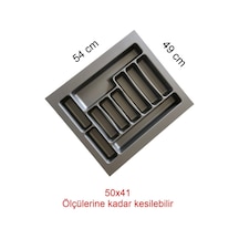 54x49 Cm Gri Renk Çekmece Düzenleyici Kaşıklı 50/40 Kadar Kesılebılır Gri