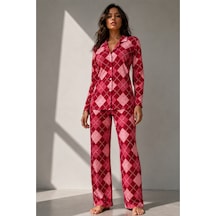 Norcia Sports Kadın Uzun Kol Pamuklu Kırmızı Pijama Takımı Çok Renkli - 929323188 Çok Renkli - 929323188 Çok Renkli