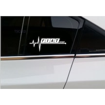 Fiat Sport Nabız Kalp Atışı Sticker 2 Adet Sağ Sol