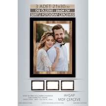 Yhfoto 3 Adet 21x30 Çerçeve Siyah Ahşap Şeritli Çerçeve A4 Çerçeve Pvc'li Diploma Karışık 20 X 30 Açık Bej