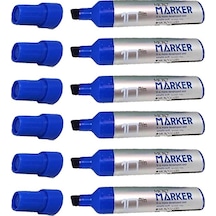 Permanent Markör Marker Kesik Uçlu Koli Kalemi Mavi 10 mm Çuval Kalemi Silinmez 6 Adet 1 Paket