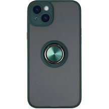 Apple Uyumlu iPhone 14 Kılıf Montreal Yüzüklü Silikon Kapak - Yeşil Renkli