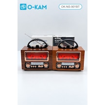 O-kam Ok-ns-901bt Taşıma Saplı Şömine Efektli Retro Radyo