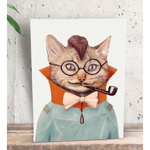 Bk Gift Eclectic Cat Tasarımlı Dekoratif Mini Kanvas Tablo 15x20c