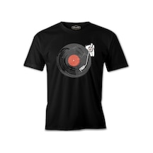 Black Vinyl On Black Siyah Erkek Tshirt 001