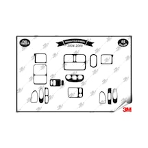 Renault Clio Symbol 2004-2008 Torpido Konsol Trim Göğüs Maun Kaplama Set 15 Parça Siyah Renk