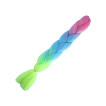 Afrika Örgülük Ombreli Sentetik 100 Gr. / Pembe / Açık Mavi / Neon Sarı - Elwm-462961 Çok Renkli