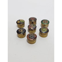 Antika Cloisonne Minyatür Kutu 2,3cm 7 Adet