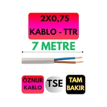 Öznur 2x0,75 Ttr Kablo Metre Seçenekli Beyaz - 7 Metre
