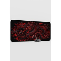 Ejderha Kırmızı V1 90x40 Xxl Gaming Kauçuk Kaymaz Taban Mouse Pad Fare Altlığı