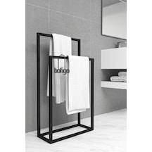 Bofigo Metal Havluluk Banyo Düzenleyici Dekoratif Havluluk Siyah
