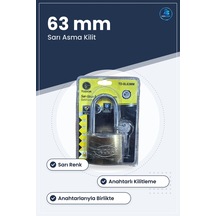 Uzun Asma Kilit Sarı 63 Mm Blisterli Güvenlik Kilidi Anahtarlı Ba