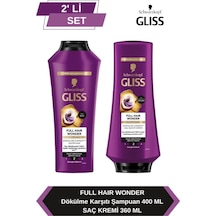 Gliss Full Hair Wonder Dökülme Karşıtı Şampuan 400ml + Saç Kremi 360ml set-hnkl-5222-6364 Tüm Saçlar