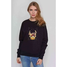 Anime Dragon Ball Baskılı Siyah Kadın Sweashirt (534634642)
