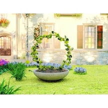Nuano Consept Yaylak Serisi Yuvarlak Saksı Koyu Gri 40x10