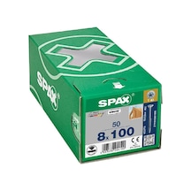 Ahşap Konstrüksiyon Vidası 8 X 100 Mm, 50 Adet, Yarım Dişli,