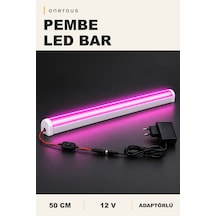 Onerous 50 Cm 12v Pembe Led Bar, Anahtarlı, Adaptörlü, Yapışkanlı