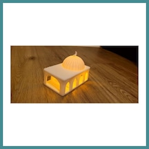 Trendexa 3d Baskı Cami Formlu Tealight Mumluk Dekoratif Mum Tutucu Ramazan Süsü Mac Çok Renkli