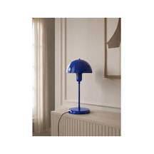Capella Mavi Metal Masa Lambası Modern Dekoratif Abajur, Mantar Tasarım, E27 Led Uyumlu, Komodin, Yatak Odası, Çalışma Masası, Salon Ve Ofis İçin Premium Masa Lambası