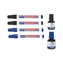 Kraf 770 Tahta Kalemi 2 Siyah, 2 Mavi + 1 Siyah + 1 Mavi Kraf 445g Tahta Kalemi Mürekkebi 3 Siyah+2 Mavi+ 1 Kırmızı+ 1 Yeşil