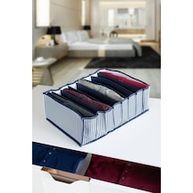 Serstil Gözlü Çekmece İçi Lacivert Çizgili Düzenleyici Organizer Xlarge 30 X 39 X 14 Mavi