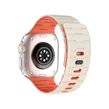 Apple Watch Ultra 49mm Wowen Kordon Saat Değildir - Beyaz-turuncu