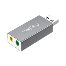 Veggieg Usb Harici Ses Kartı Adaptörü 3.5 MM Mikrofon Girişli Kulaklık