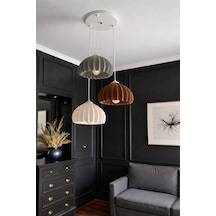 Solis Modern 3 Lü Sarkıt Avize Salon Ve Mutfak Aydınlatması Şık Bohem Tarz Nestvibe Krem