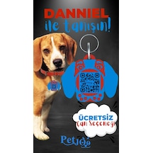 Petjoo 21.Danniel Mavi-Kırmızı Qr'lı Köpek Künyesi