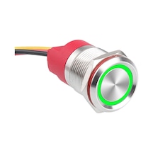 Wd19t-p1-e 19mm Dokunmatik Touch Metal Buton - Yeşil